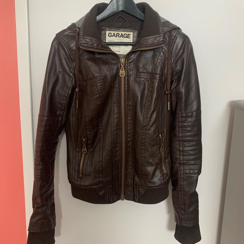 Brown Faux Leather Jacket